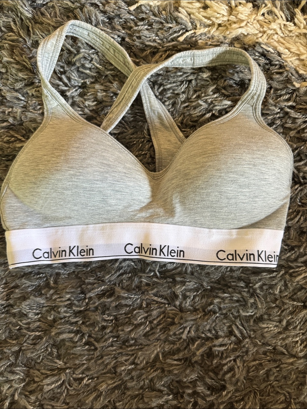 Calvin Klein Heather Gray Wireless Racerback Bralette